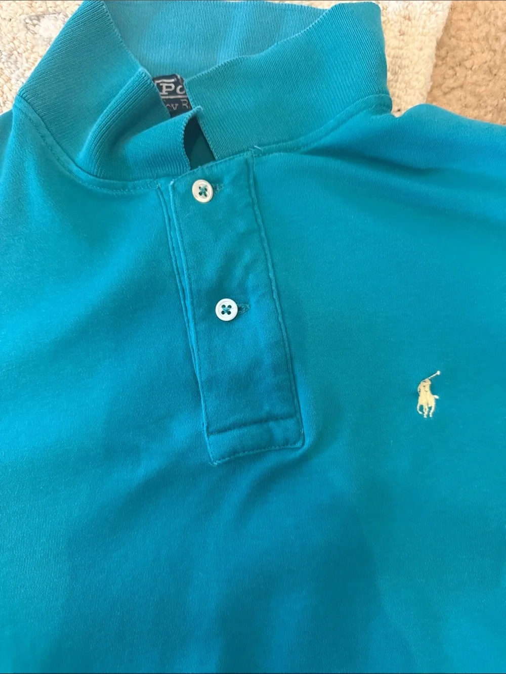 POLO RALPH LAUREN teal blue size L men’s shirt EUC
